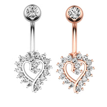 Load image into Gallery viewer, 1PCS Crystal Belly Button Ring 14G Butterfly Belly Piercing Ombligo Oreja Steel Long Dangle Flower Navel Rings Sexy Body Jewelry