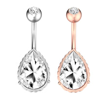 Load image into Gallery viewer, 1PCS Crystal Belly Button Ring 14G Butterfly Belly Piercing Ombligo Oreja Steel Long Dangle Flower Navel Rings Sexy Body Jewelry