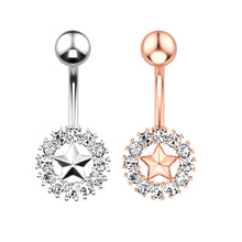 Load image into Gallery viewer, 1PCS Crystal Belly Button Ring 14G Butterfly Belly Piercing Ombligo Oreja Steel Long Dangle Flower Navel Rings Sexy Body Jewelry