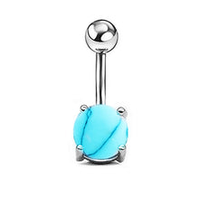 Load image into Gallery viewer, 1PCS Crystal Belly Button Ring 14G Heart Belly Piercing Dangle Flower Navel Piercing Rose Gold Sexy Navel Bar Cute Belly Ring