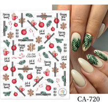 Load image into Gallery viewer, 1Pc 3D Halloween Nail Stickers Anime Joker Spider Snake Sliders Nail Art Stickers Adhesive Christmas Decals Snowflake Decor