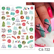 Load image into Gallery viewer, 1Pc 3D Halloween Nail Stickers Anime Joker Spider Snake Sliders Nail Art Stickers Adhesive Christmas Decals Snowflake Decor
