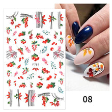 Load image into Gallery viewer, 1Pc 3D Halloween Nail Stickers Anime Joker Spider Snake Sliders Nail Art Stickers Adhesive Christmas Decals Snowflake Decor