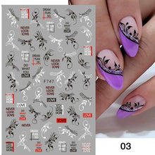 Load image into Gallery viewer, 1Pc 3D Halloween Nail Stickers Anime Joker Spider Snake Sliders Nail Art Stickers Adhesive Christmas Decals Snowflake Decor
