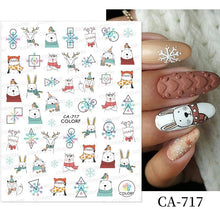 Load image into Gallery viewer, 1Pc 3D Halloween Nail Stickers Anime Joker Spider Snake Sliders Nail Art Stickers Adhesive Christmas Decals Snowflake Decor