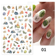 Load image into Gallery viewer, 1Pc 3D Halloween Nail Stickers Anime Joker Spider Snake Sliders Nail Art Stickers Adhesive Christmas Decals Snowflake Decor