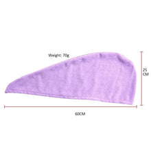 Load image into Gallery viewer, 1pc Bathing Towel Cap Hat Microfibre Super Absorbent Water Ultra Soft Durable Hair Drying Wrap Cloth Quick Dry Hair 60cm * 25cm
