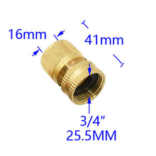 Load image into Gallery viewer, 1pc Brass 1/2 3/4" Thread Quick Connector Garden Water Gun Connector Car Washing Machine Male/Female 1/2 3/4" Tap adapter