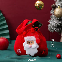Load image into Gallery viewer, 2pcs New Christmas Santa Sack Children Xmas Gifts Candy Stocking Bag Exquisite Santa Claus Printed Linen Christmas Candy Bag
