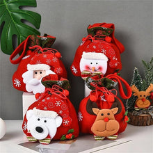 Load image into Gallery viewer, 2pcs New Christmas Santa Sack Children Xmas Gifts Candy Stocking Bag Exquisite Santa Claus Printed Linen Christmas Candy Bag