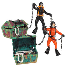 Load image into Gallery viewer, 1Pc Treasure Chest Diver Fish Tank Decorations Action Figure Treasure Hunter Aquarium Fish Tank Ornament Decoration Accessories