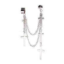Load image into Gallery viewer, 1Pc Vintage Black Cross Earrings For Women Hip hop Rock Piercing Chain Clip Earrings Girls Party Jewelry Gift
