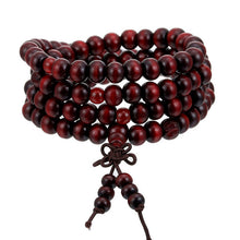 Load image into Gallery viewer, 1Pcs 8mm Natural Sandalwood Buddhist Buddha Meditation Wood Prayer Bead Mala Bracelet Bangles Women Men Jewelry 108 Beads