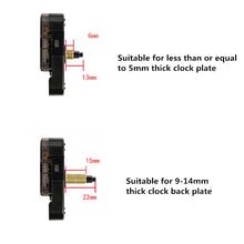 Load image into Gallery viewer, Wall Clock 1Pcs Clock mechanism SUN 12888 Clock Accessory kits Silent Step Quartz Movement 8 /11 /13 /16 /19 /22 mm Precision shaft