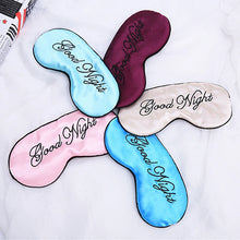 Load image into Gallery viewer, 1Pcs Cute Sleep Eye Cover Mask Padded Shade Covers Good Night Travel Relax Aid Blindfold Blue Purple Green Beige Sleep Mask