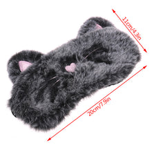 Load image into Gallery viewer, 1PCS Plush Cute Grey Cat Eye Mask Sleeping Mask Eye Shade Cover Blindfold Eyeshade Eyepatch Suitable for Travel Home Gift