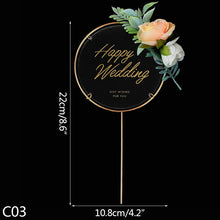 Load image into Gallery viewer, 1Pcs Wooden Love Just Married Mr&Mrs Cake Topper DIY Wedding Cake Topper Engagement Gifts Letter Cake Decoration Supplies Favors