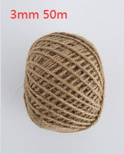 Load image into Gallery viewer, 1Roll 25/50/100/200m Natural Jute Hemp Rope Home Decoration Retro Style DIY Craft Cord Decorative Rope 1-14 mm Diameter Handmade