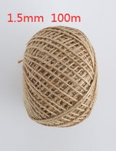 Load image into Gallery viewer, 1Roll 25/50/100/200m Natural Jute Hemp Rope Home Decoration Retro Style DIY Craft Cord Decorative Rope 1-14 mm Diameter Handmade