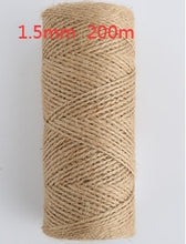 Load image into Gallery viewer, 1Roll 25/50/100/200m Natural Jute Hemp Rope Home Decoration Retro Style DIY Craft Cord Decorative Rope 1-14 mm Diameter Handmade