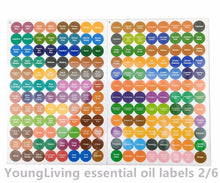 Load image into Gallery viewer, 1set Pre-Printed Essential Oil Bottles Cap Lid Labels Round Circle Stickers Colorful For ALL doTERRA Young Living Oils Organizer