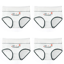 Load image into Gallery viewer, 4Pcs Plus Size M-5XL High Waist Underwear Cotton Panties Women's Print Girls Briefs Breathable Lingerie