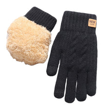 Load image into Gallery viewer, Double-Layer Men's Thickened Fleece-Lined Winter New Touch Screen Gloves Cold-Proof Warm Plush Knitted Gloves