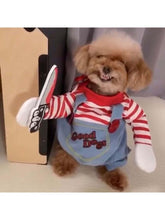 Load image into Gallery viewer, Deadly Doll Halloween Scary Dog Costumes Funny Pet Clothes Adjustable Cosplay Clothing Set for Medium Large Dogs Bulldog