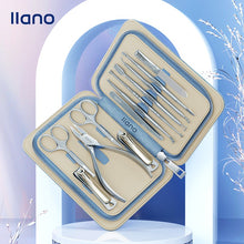 Load image into Gallery viewer, LLANO 12 in 1 Manicure Set Nail Clipper Set Full Function Kit Stainless Steel Pedicure Sets with Leather Portable Case