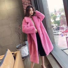 Load image into Gallery viewer, Faux Fur Warm Long Coat Long Sleeve Female Thick Teddy Bear Coat Casual Loose Oversize Outwears
