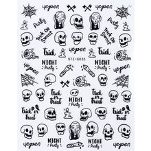 Load image into Gallery viewer, 1pc Spider Web Nail Stickers 3D Ghost Skull Pumpkin Transfer Foil Transfer DIY Manicure Slider Nail Art Decoration TRSTZG032-040