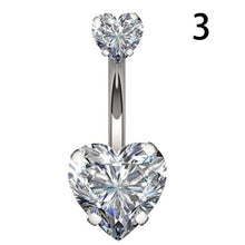 Load image into Gallery viewer, 1pc Top Bijoux Double Heart Belly Piercing Nombril Belly Button Rings Navel Piercing Ombligo Sexy Belly Dance Pircing Earrings