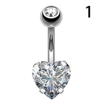 Load image into Gallery viewer, 1pc Top Bijoux Double Heart Belly Piercing Nombril Belly Button Rings Navel Piercing Ombligo Sexy Belly Dance Pircing Earrings