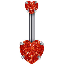 Load image into Gallery viewer, 1pc Top Bijoux Double Heart Belly Piercing Nombril Belly Button Rings Navel Piercing Ombligo Sexy Belly Dance Pircing Earrings