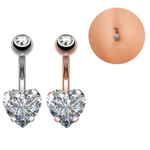 Load image into Gallery viewer, 1pc Top Bijoux Double Heart Belly Piercing Nombril Belly Button Rings Navel Piercing Ombligo Sexy Belly Dance Pircing Earrings