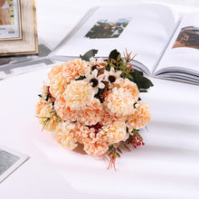 Load image into Gallery viewer, 1pcs 10 flower head peony fake flowers luxury bouquet wedding decoration home table decoration sky blue fake flower
