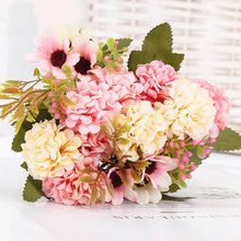 Load image into Gallery viewer, 1pcs 10 flower head peony fake flowers luxury bouquet wedding decoration home table decoration sky blue fake flower