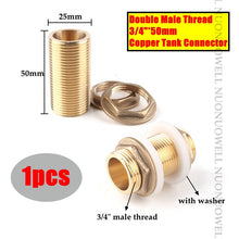 Load image into Gallery viewer, 1pcs Copper Water Tank Connector 3/4" 1" Male Brass Pipe Single Loose Key Swivel Fittings Nut Jointer Fish Tank Copper Adapter