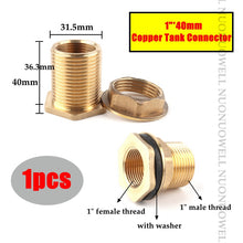 Load image into Gallery viewer, 1pcs Copper Water Tank Connector 3/4" 1" Male Brass Pipe Single Loose Key Swivel Fittings Nut Jointer Fish Tank Copper Adapter
