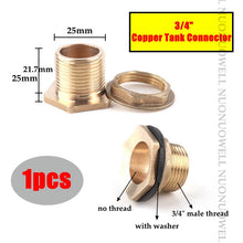 Load image into Gallery viewer, 1pcs Copper Water Tank Connector 3/4" 1" Male Brass Pipe Single Loose Key Swivel Fittings Nut Jointer Fish Tank Copper Adapter