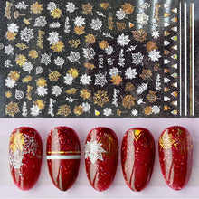 Load image into Gallery viewer, 1pcs Maple Leaves Nail Stickers Lines Sticker Yellow Gold Fall Decals Sliders Nail Art Decoration Autumn Adhesive DIY Manicures