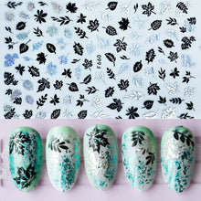 Load image into Gallery viewer, 1pcs Maple Leaves Nail Stickers Lines Sticker Yellow Gold Fall Decals Sliders Nail Art Decoration Autumn Adhesive DIY Manicures