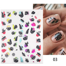 Load image into Gallery viewer, 1pcs Maple Leaves Nail Stickers Lines Sticker Yellow Gold Fall Decals Sliders Nail Art Decoration Autumn Adhesive DIY Manicures