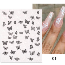 Load image into Gallery viewer, 1pcs Maple Leaves Nail Stickers Lines Sticker Yellow Gold Fall Decals Sliders Nail Art Decoration Autumn Adhesive DIY Manicures
