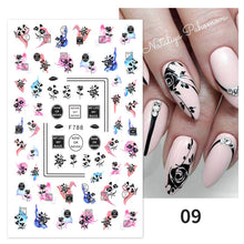 Load image into Gallery viewer, 1pcs Maple Leaves Nail Stickers Lines Sticker Yellow Gold Fall Decals Sliders Nail Art Decoration Autumn Adhesive DIY Manicures