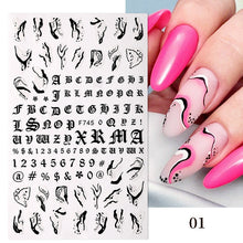 Load image into Gallery viewer, 1pcs Maple Leaves Nail Stickers Lines Sticker Yellow Gold Fall Decals Sliders Nail Art Decoration Autumn Adhesive DIY Manicures