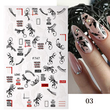 Load image into Gallery viewer, 1pcs Maple Leaves Nail Stickers Lines Sticker Yellow Gold Fall Decals Sliders Nail Art Decoration Autumn Adhesive DIY Manicures
