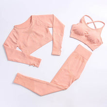Load image into Gallery viewer, Yoga Set Gym Clothing Track Suit High Waist Pants Sports Bras For Women