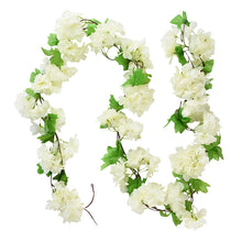 Load image into Gallery viewer, 2.3m Flower Garland Artificial Flower String With Leaves Silk Sakura Cherry Blossom Ivy Vine For Home Garden Wedding Arch Decor