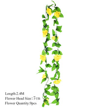 Load image into Gallery viewer, 2.3m Flower Garland Artificial Flower String With Leaves Silk Sakura Cherry Blossom Ivy Vine For Home Garden Wedding Arch Decor